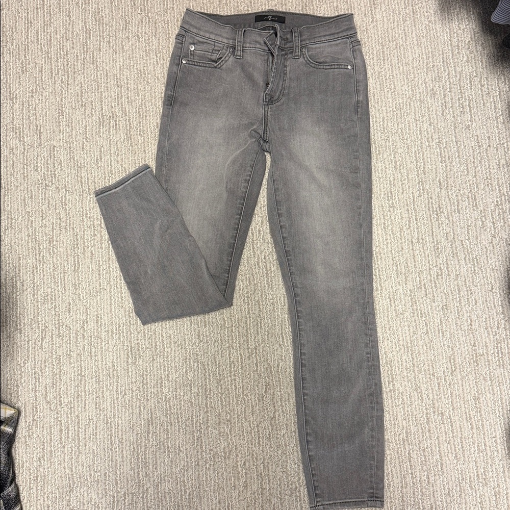 7 For All Mankind Gray Skinny Jeans